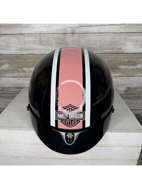 Harley Davidson Women’s Pink and Black DOT Certified Helmet Size L With Box LN